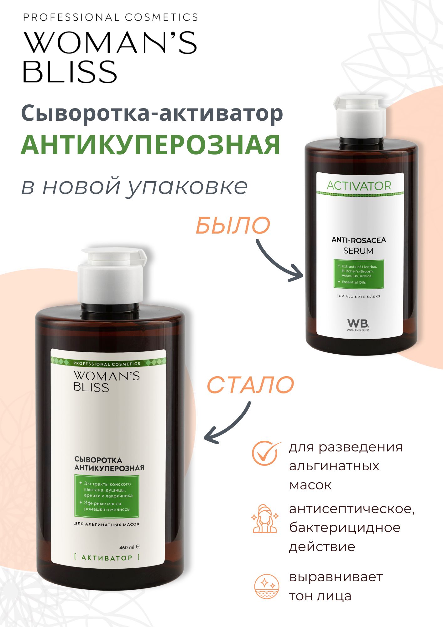 Сыворотка (активатор) для лица антикуперозная - 460 мл